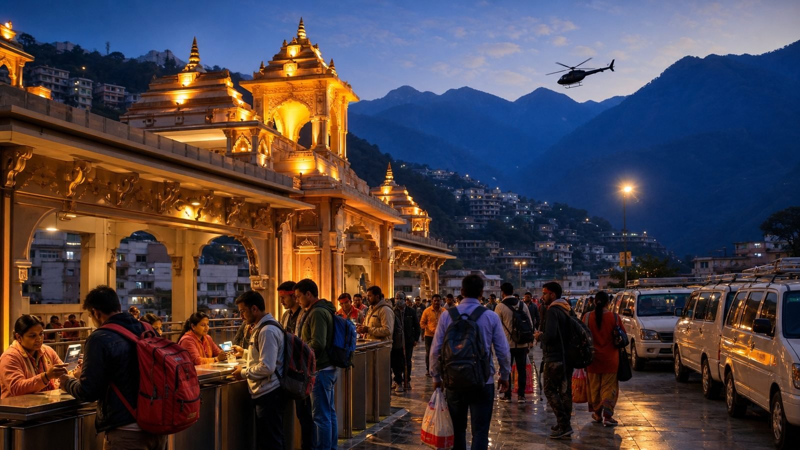 Katra, the base camp of the Vaishno Devi yatra, in the evening