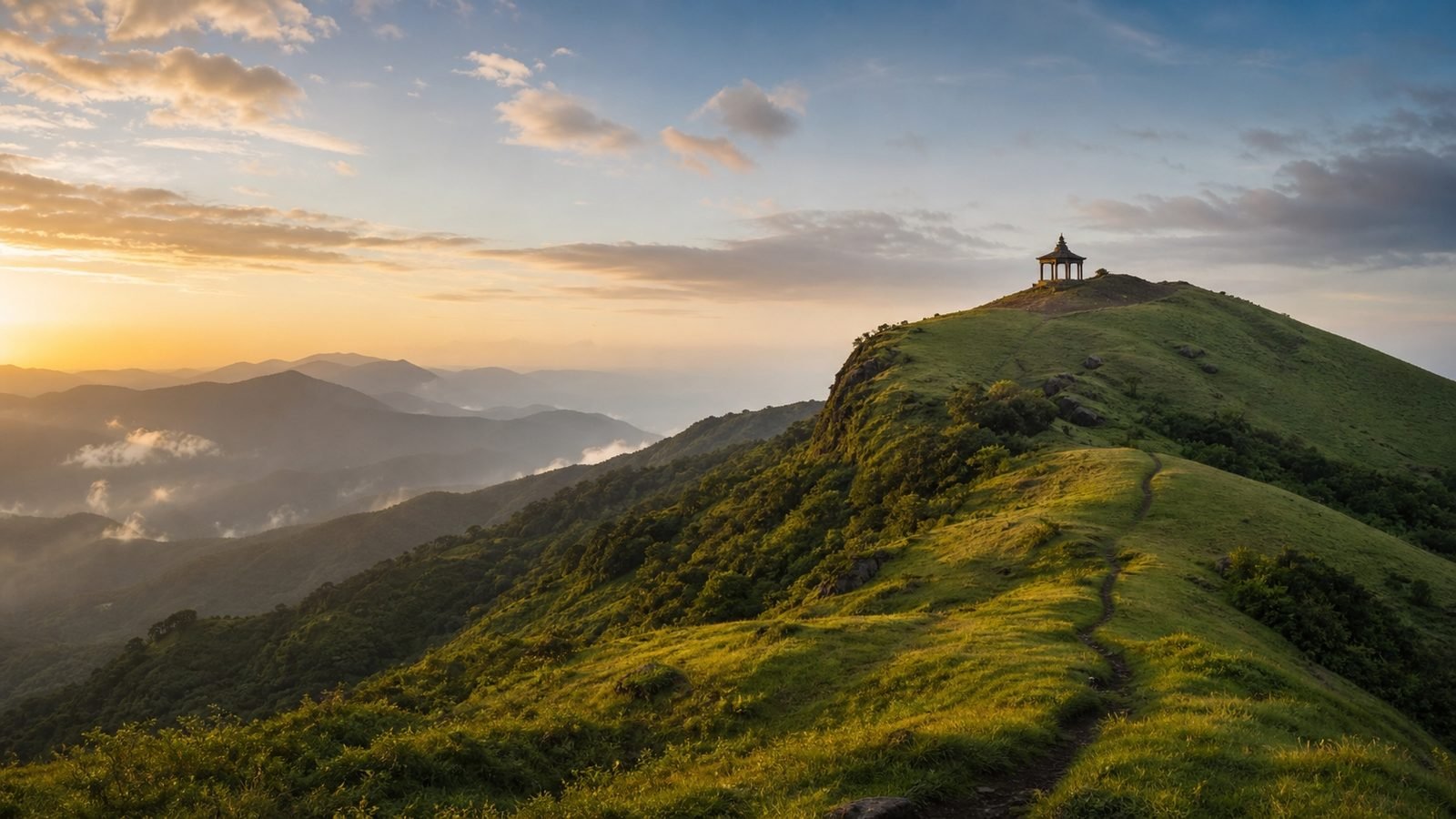 Kodachadri hill and the Sarvajna Peetha above Kollur