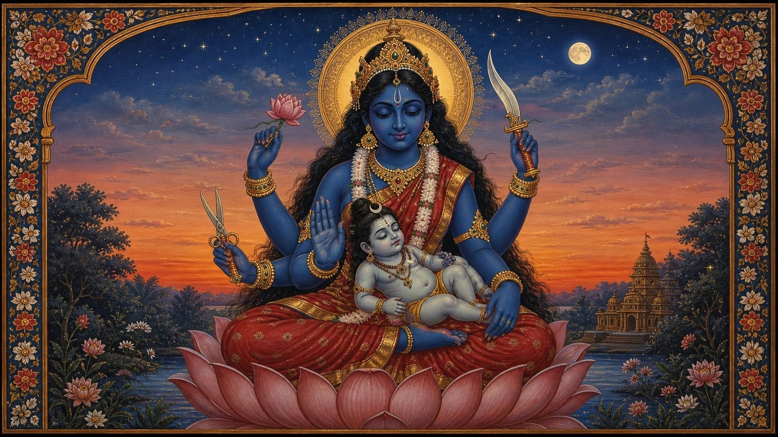 Maa Tara nursing the infant Shiva, the central devotional image of Tarapith