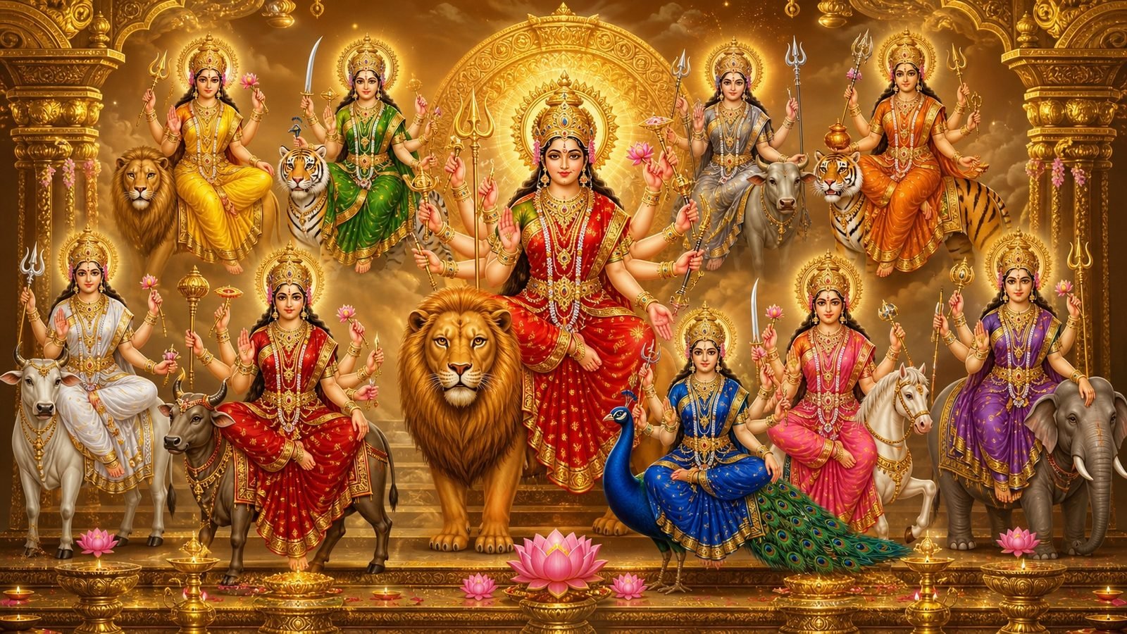 The Navadurga, the nine forms of Goddess Durga worshipped across Navratri