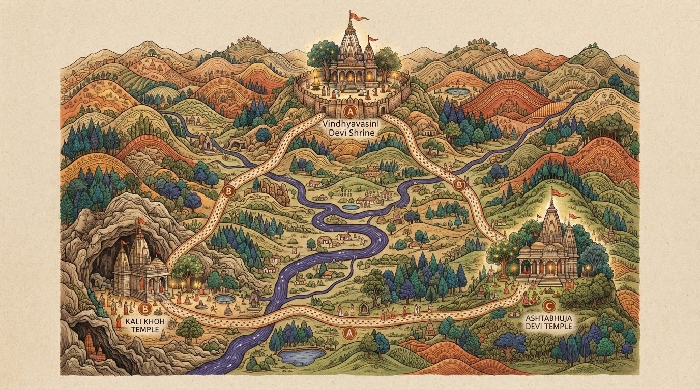 The Trikon Parikrama, the sacred triangular circuit of Vindhyachal