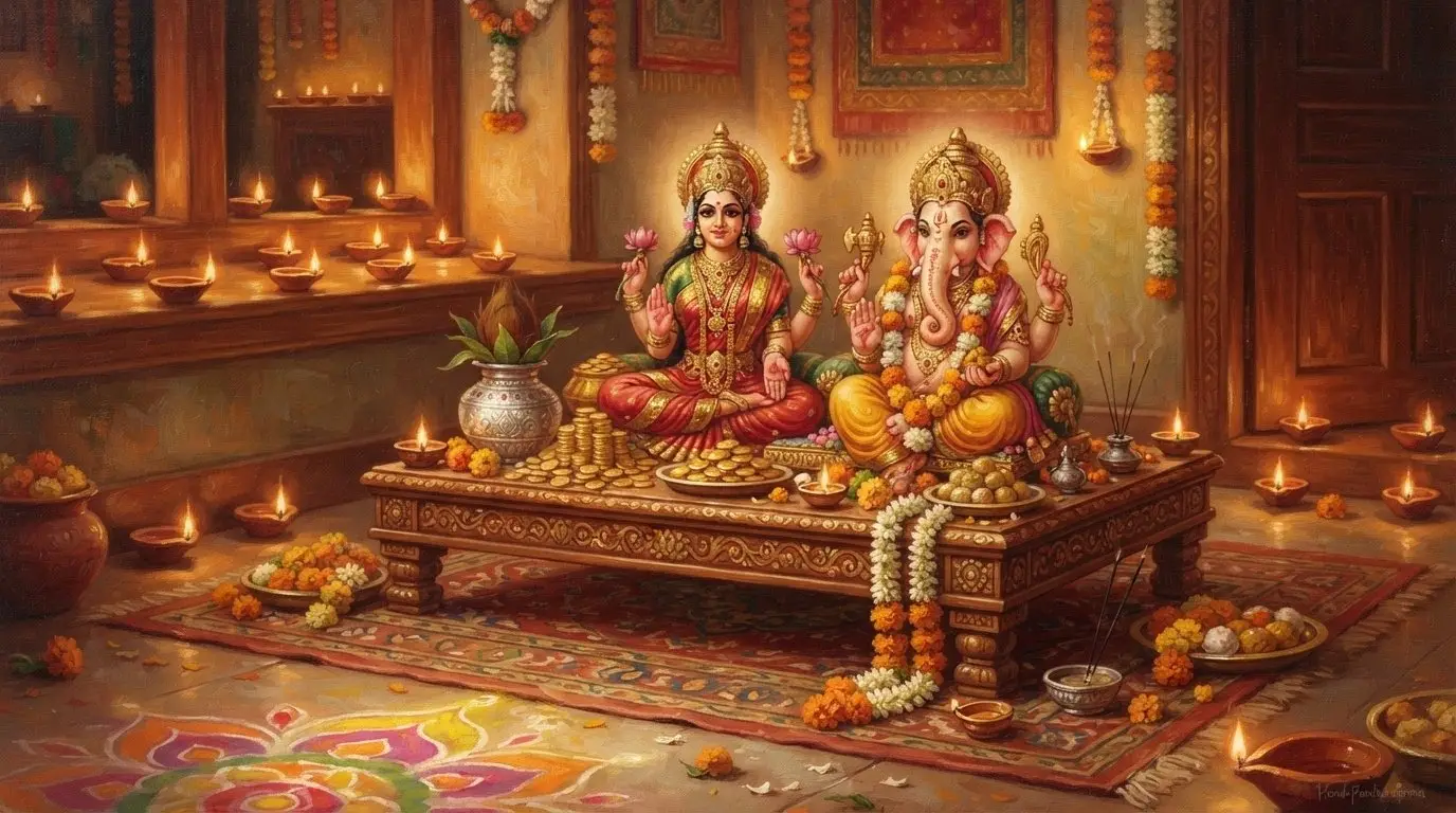 Diwali Lakshmi Puja Vidhi - divine portrait.