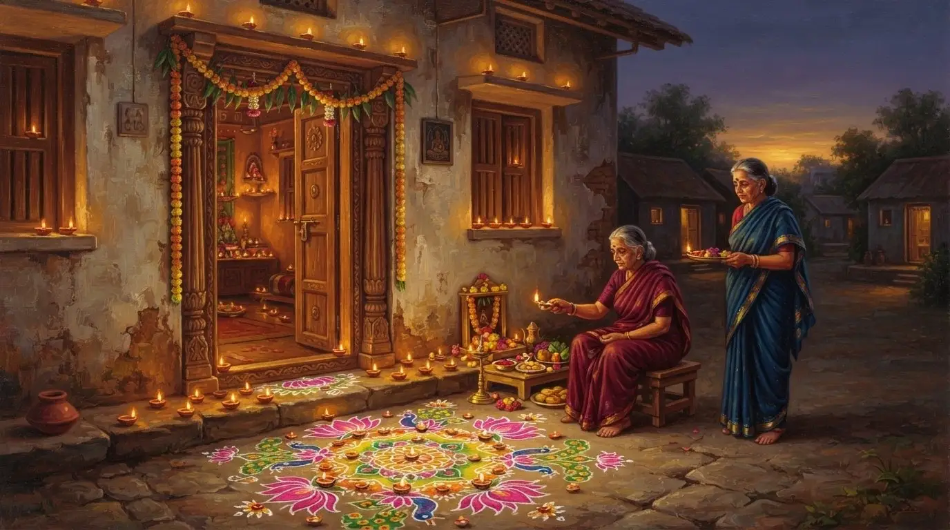 Diwali Lakshmi Puja Vidhi - close-up darshan.