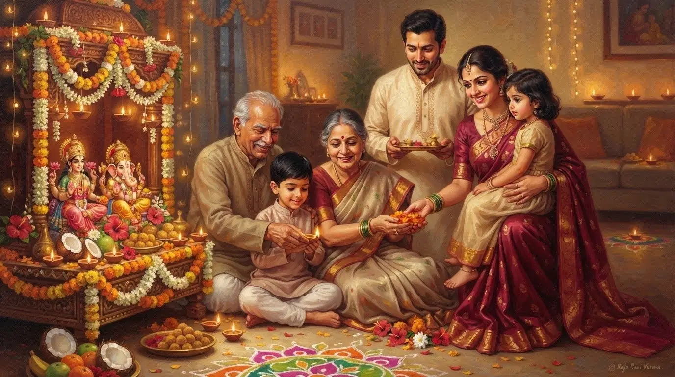 Diwali Lakshmi Puja Vidhi - sacred symbolism.