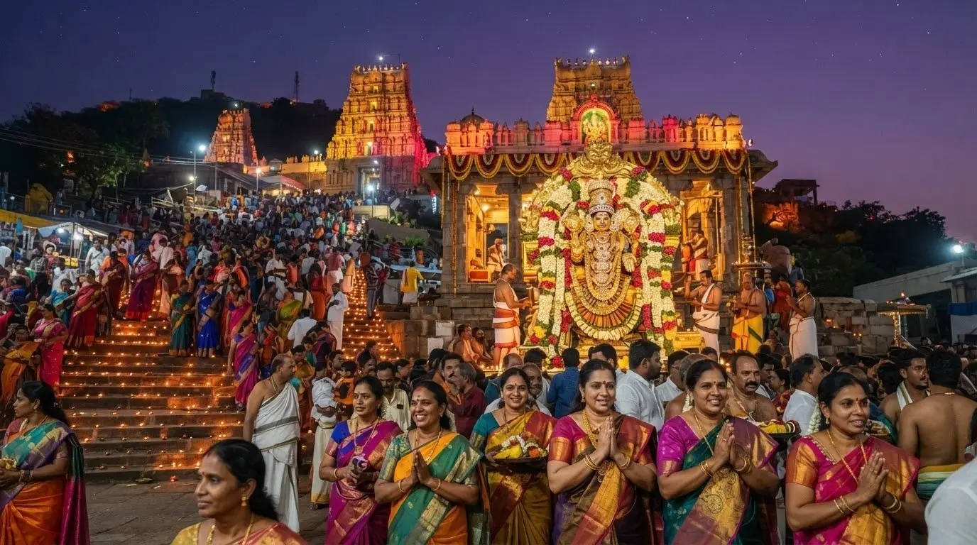Kanaka Durga Temple, Vijayawada - temple interior.