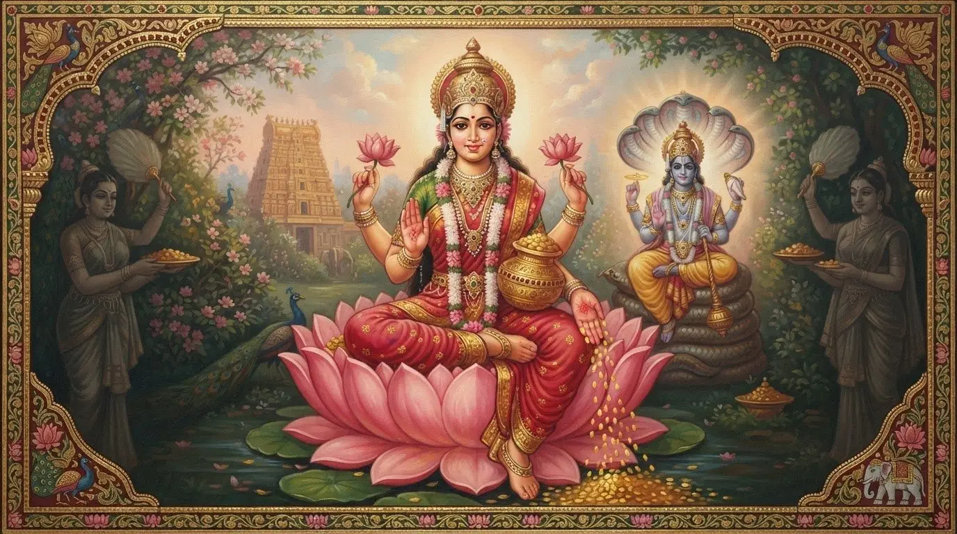 Kanakadhara Stotram, the hymn to Goddess Lakshmi - close-up darshan.