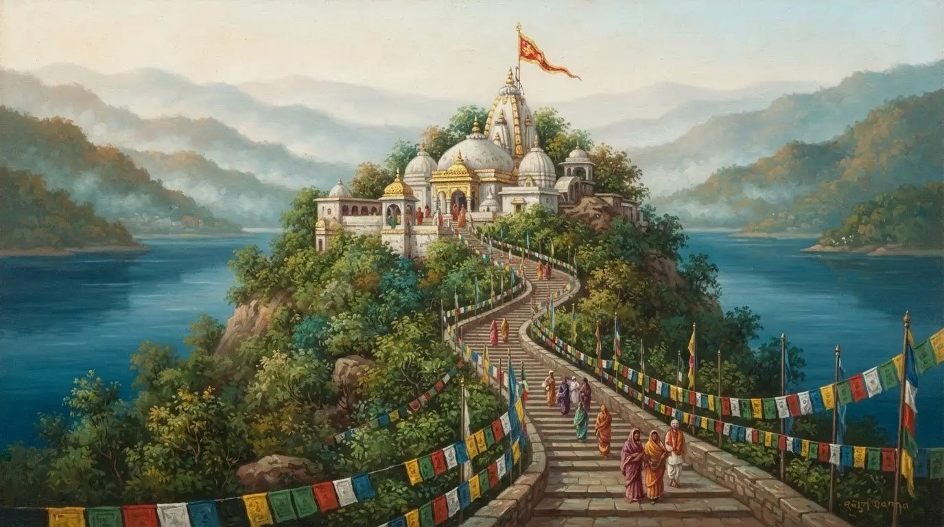 Shri Naina Devi Temple, Himachal Pradesh - temple view.