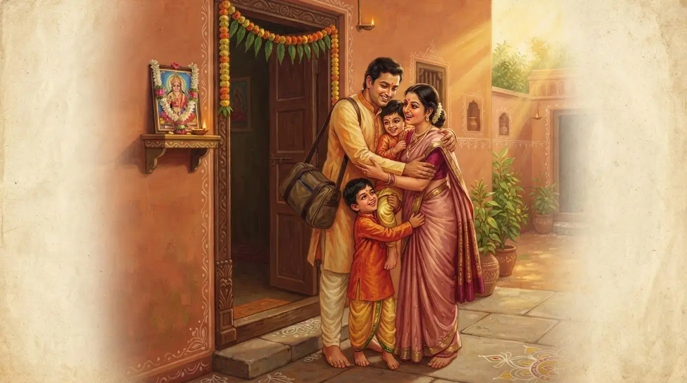 Santoshi Maa, the goddess of contentment - sacred symbolism.