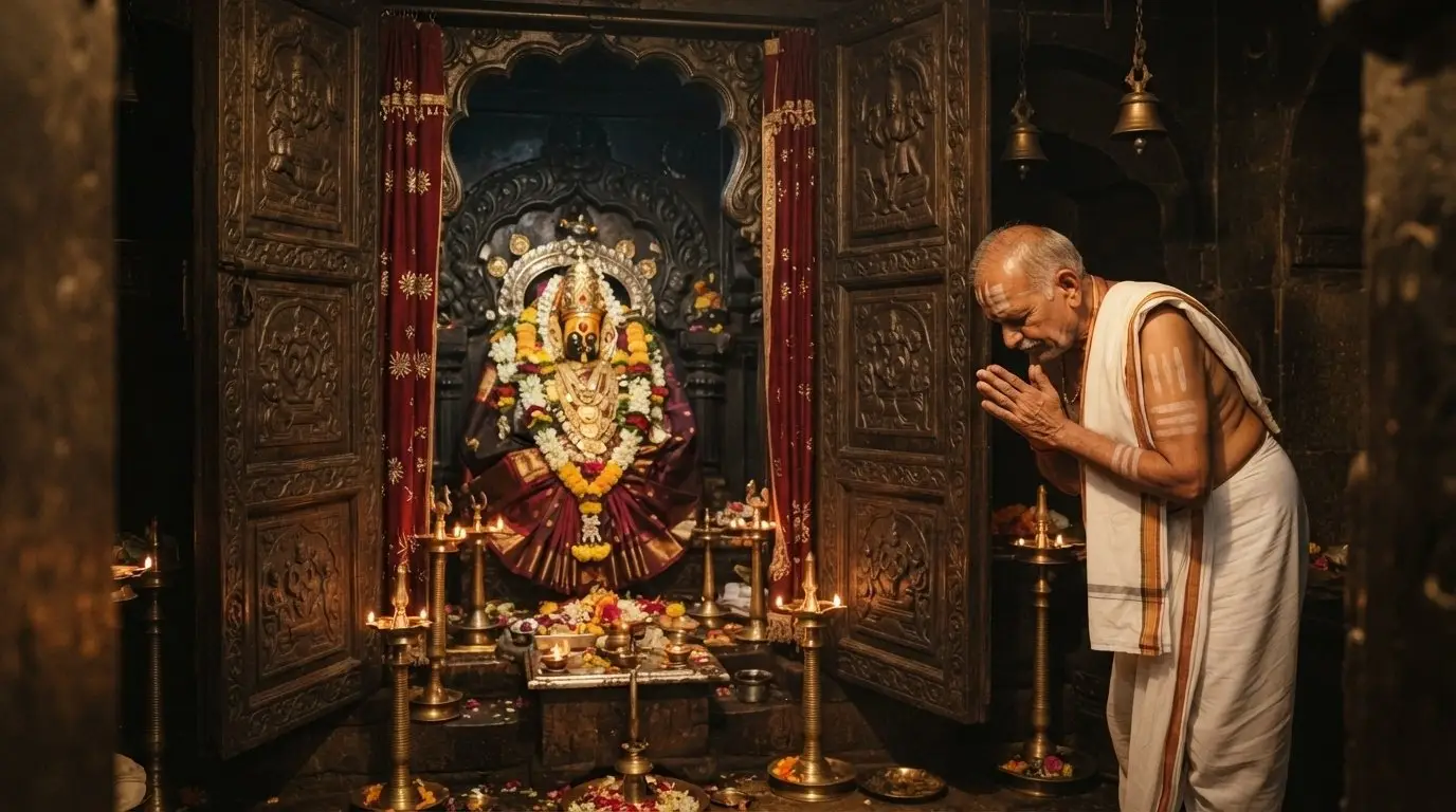 Shri Tulja Bhavani Temple, Maharashtra - temple interior.