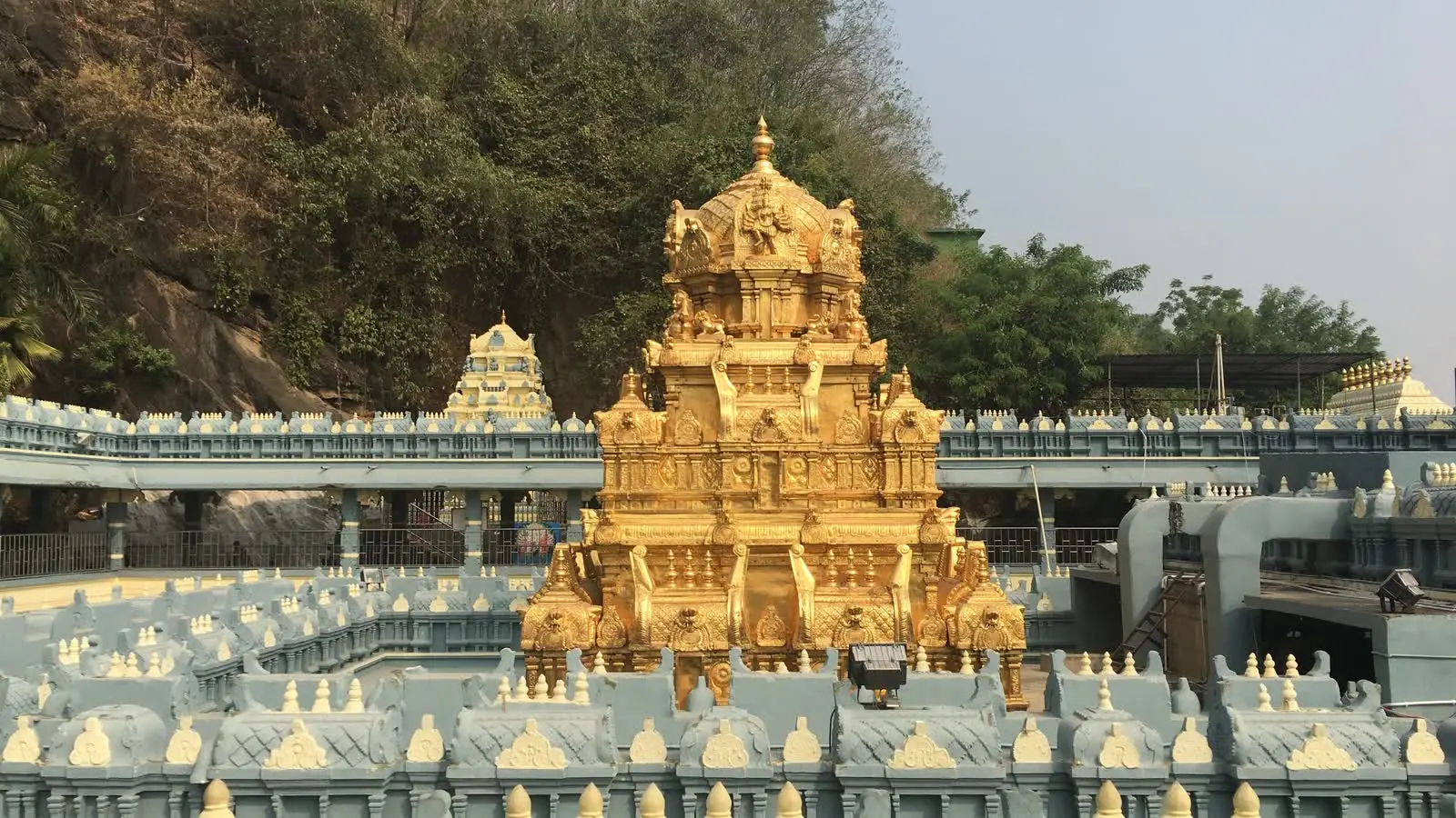 Kanaka Durga temple vimana on Indrakeeladri hill above Vijayawada